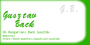 gusztav back business card