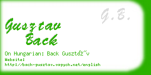 gusztav back business card